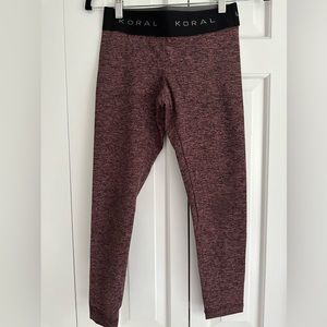 KORAL Aden Blackout High Rise Legging - Medium - Heathered Maroon